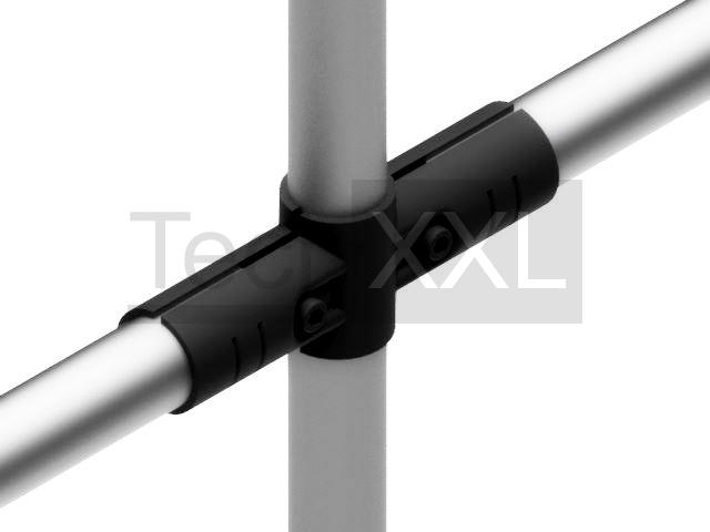 Basis connector D28, zwart, 2-sided 180°, moeilijk