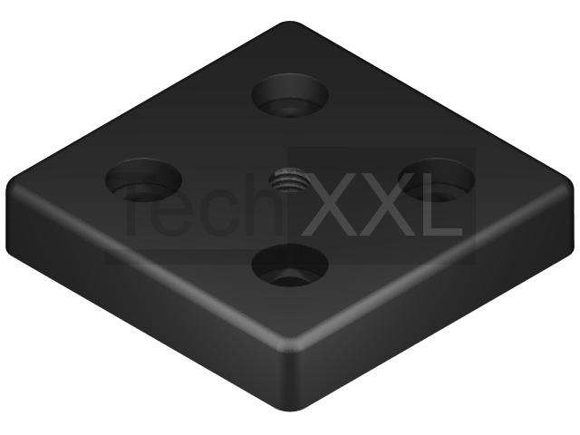 Voetplaat 8 80x80 M10 zwart compatibel met Item 0.0.440.72