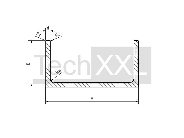 C-profiel 25x25x2 Rw/Rz0,5 wie HH300CP12