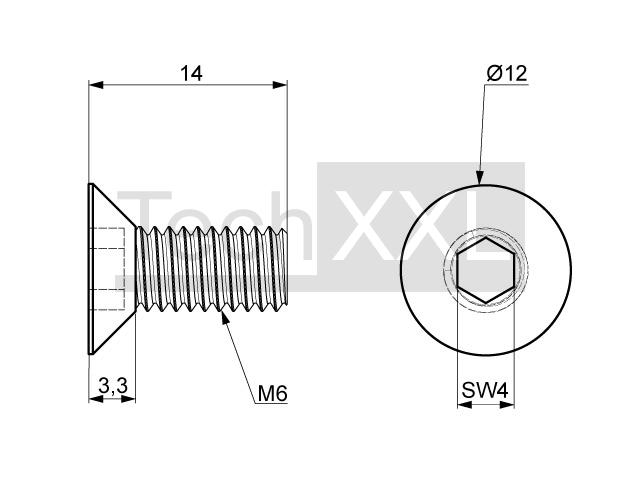 Correctie diepte Welsprekend Verzonken schroef M6x14 roestvrij ➡️ 0.29€ ▷ profile-technologie - Item No  102756