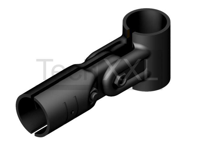 Diagonale connectorD28, zwart, schwenkbar 180°, moeilijk compatibel met Bosch DF-7B-V2